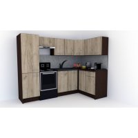 Bucatarie de Colt GENA NEW 2 DR. 140-250, Fara Corp de Cuptor, Wenge / Decor K002